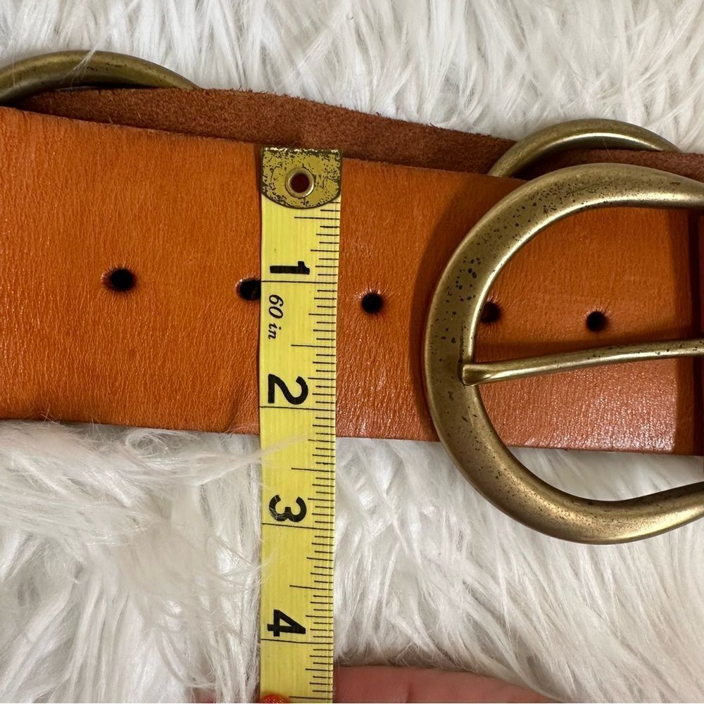 Linea Pelle Buckle Belt Woven Handmade Studded Genuine Leather Brown S - Picture 11 of 12